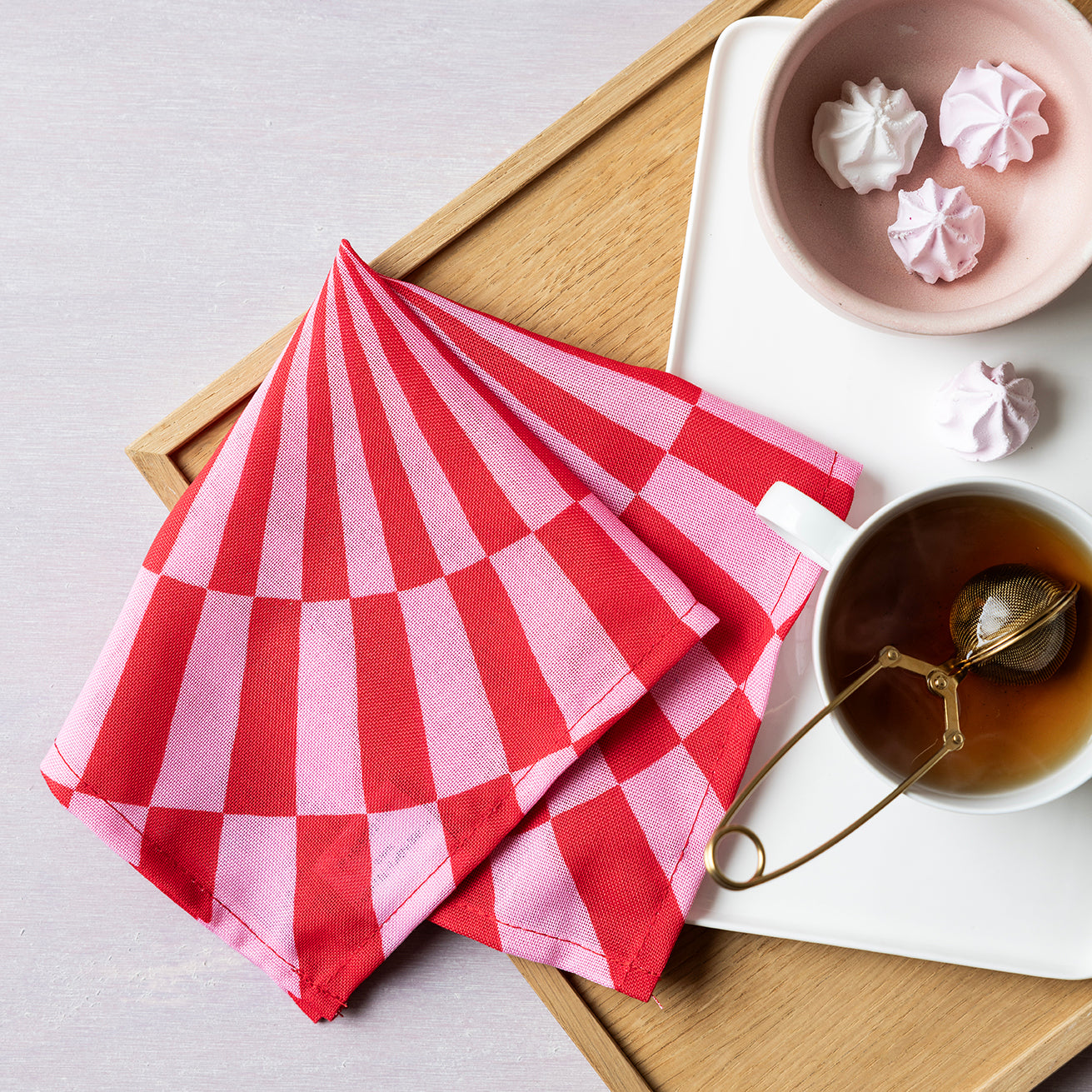 4 stk. røde cirkusservietter