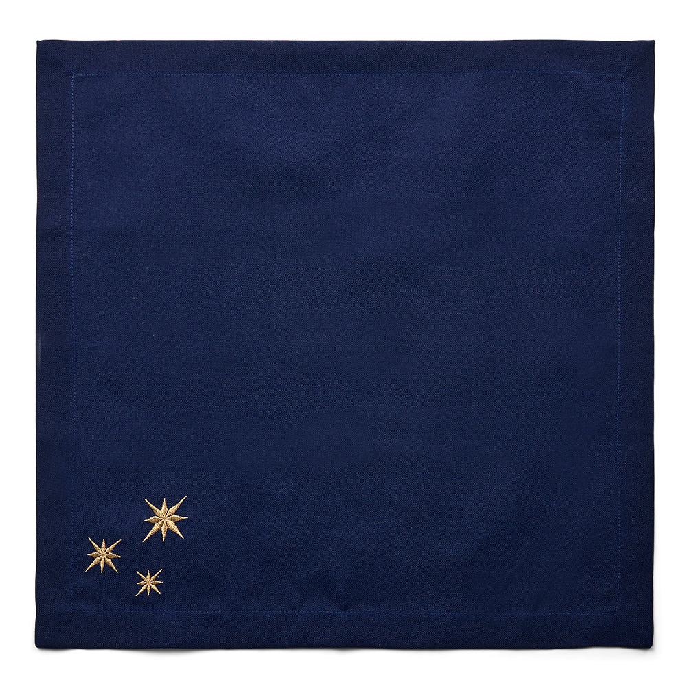 Midnatsblå serviet med guldstjerner - 2. sortering