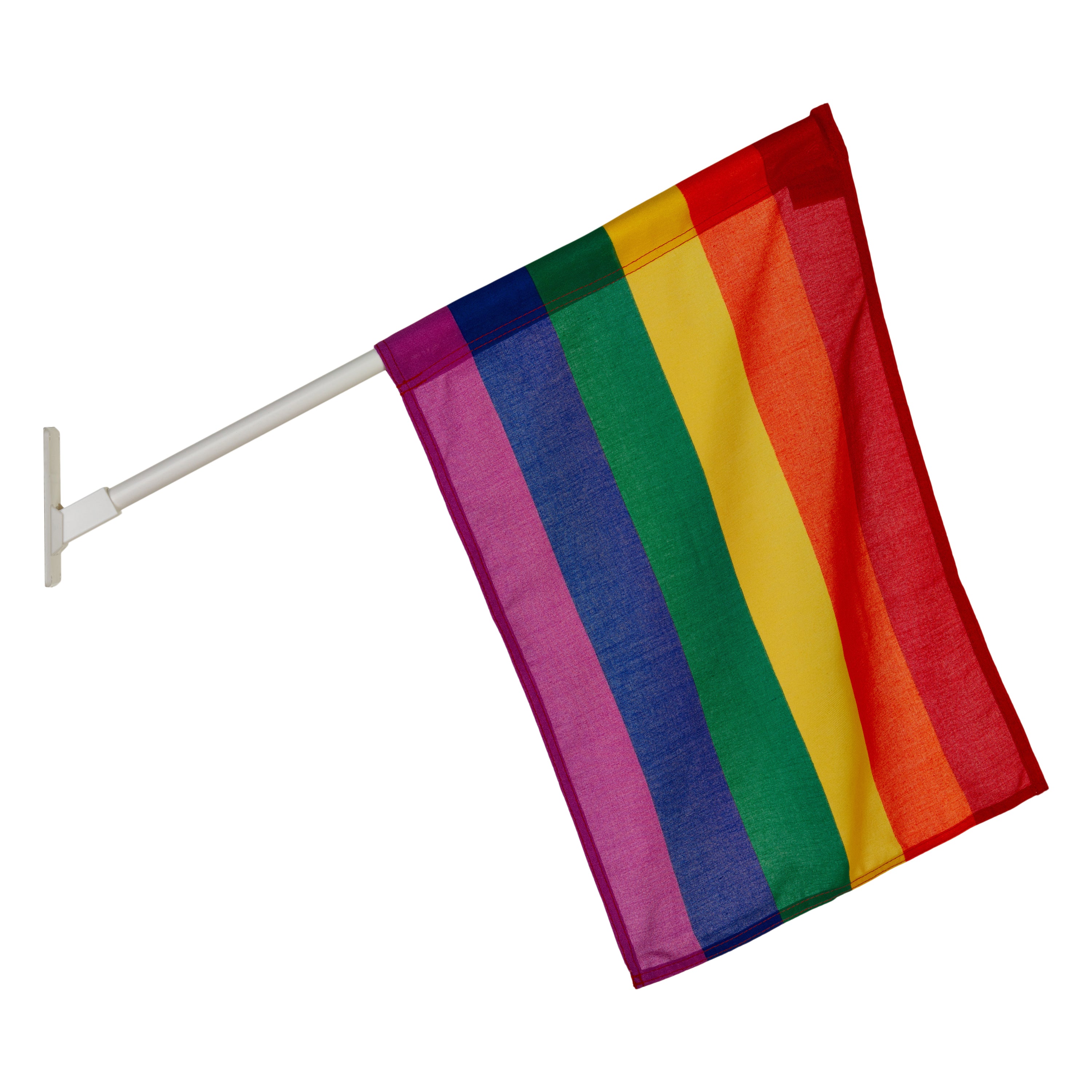 Facadestang med regnbueflag