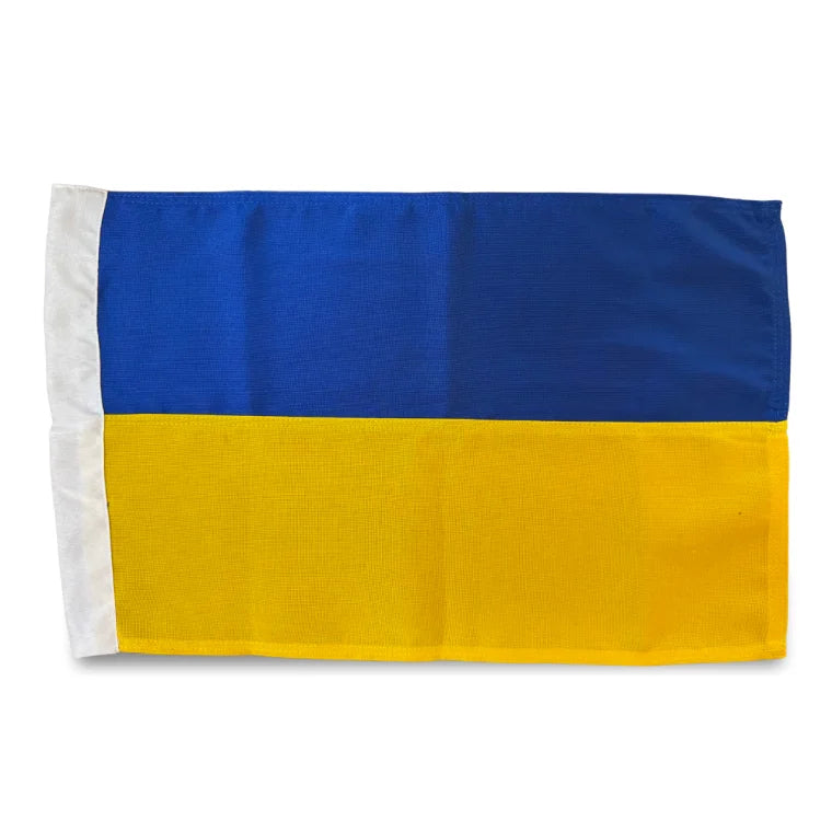 Ukrainsk facadeflag – syet i original flagdug
