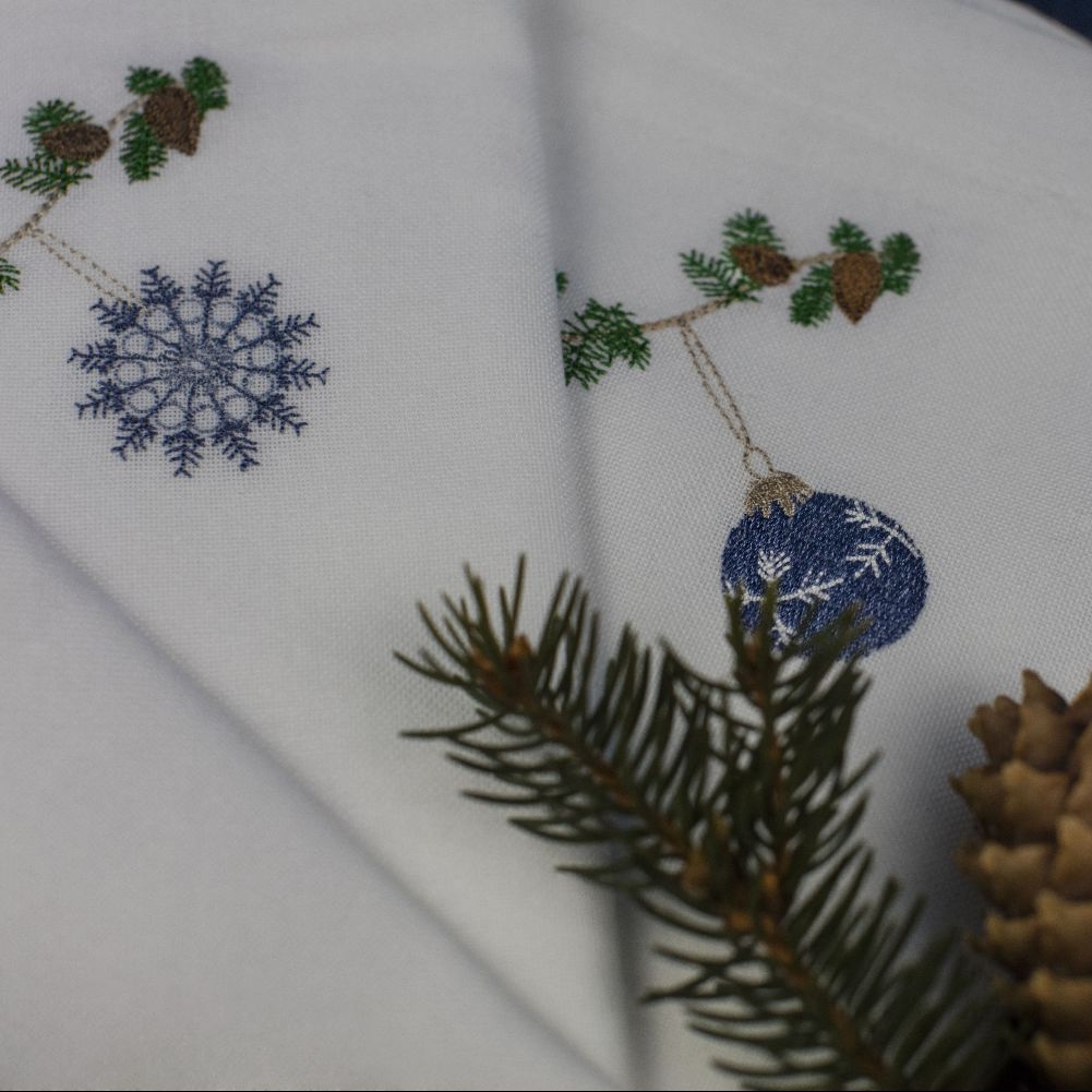 6 stk. juleservietter med blå motiver