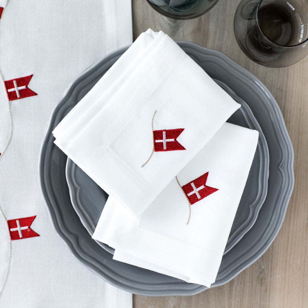 Fødselsdagsserviet med Dannebrog