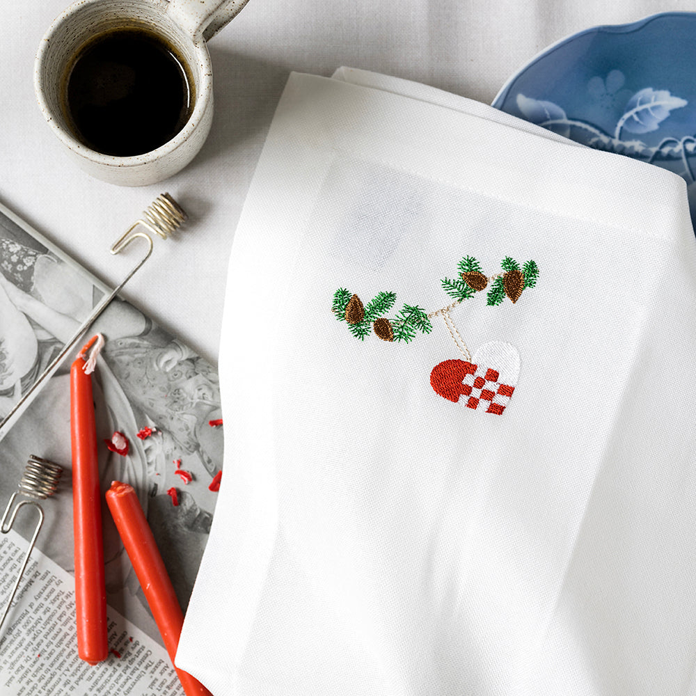 Juleserviet med julehjerte