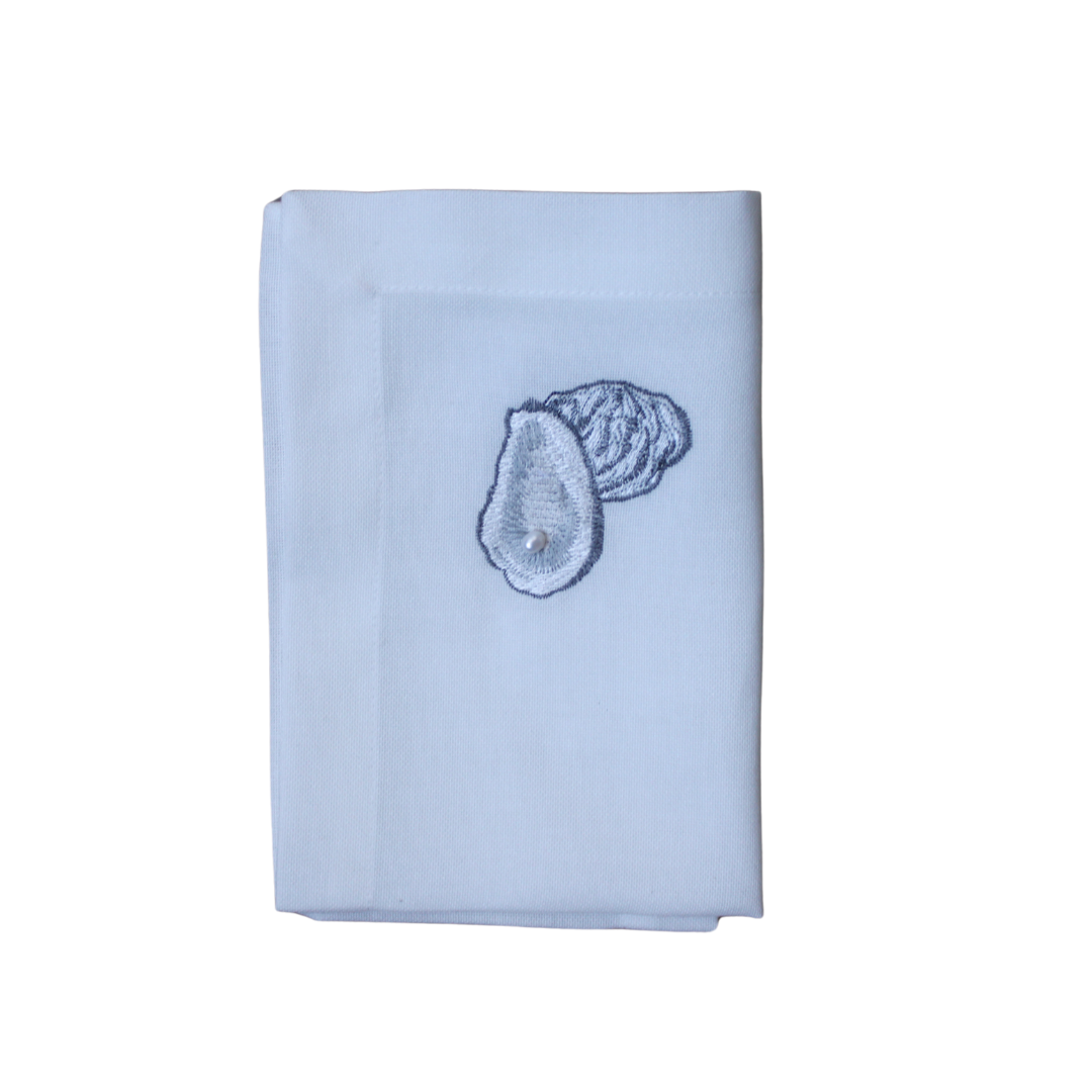 Serviet med østers og perle