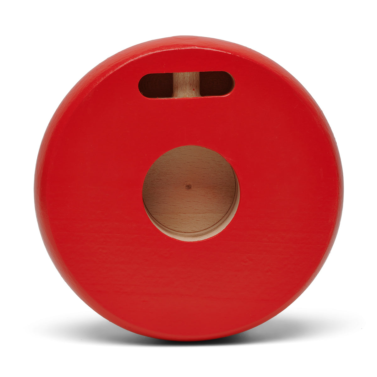 Rød flagstangsknop i træ