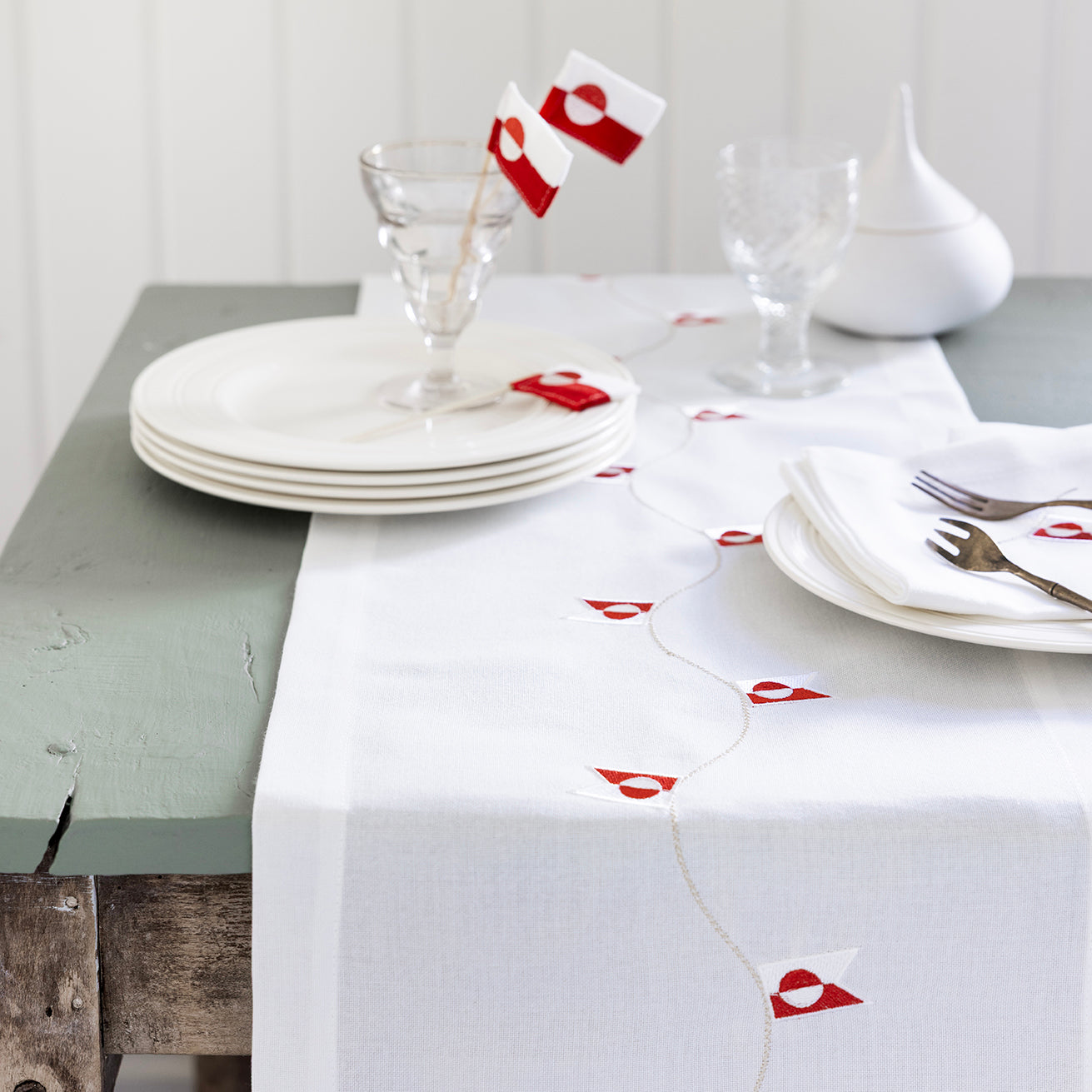 Bordløber med grønlandske flag