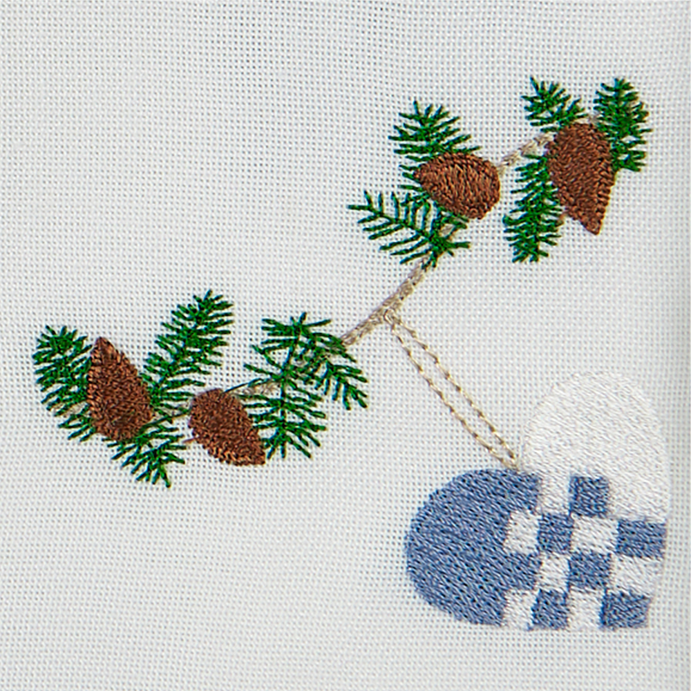 Juleserviet med blåt julehjerte