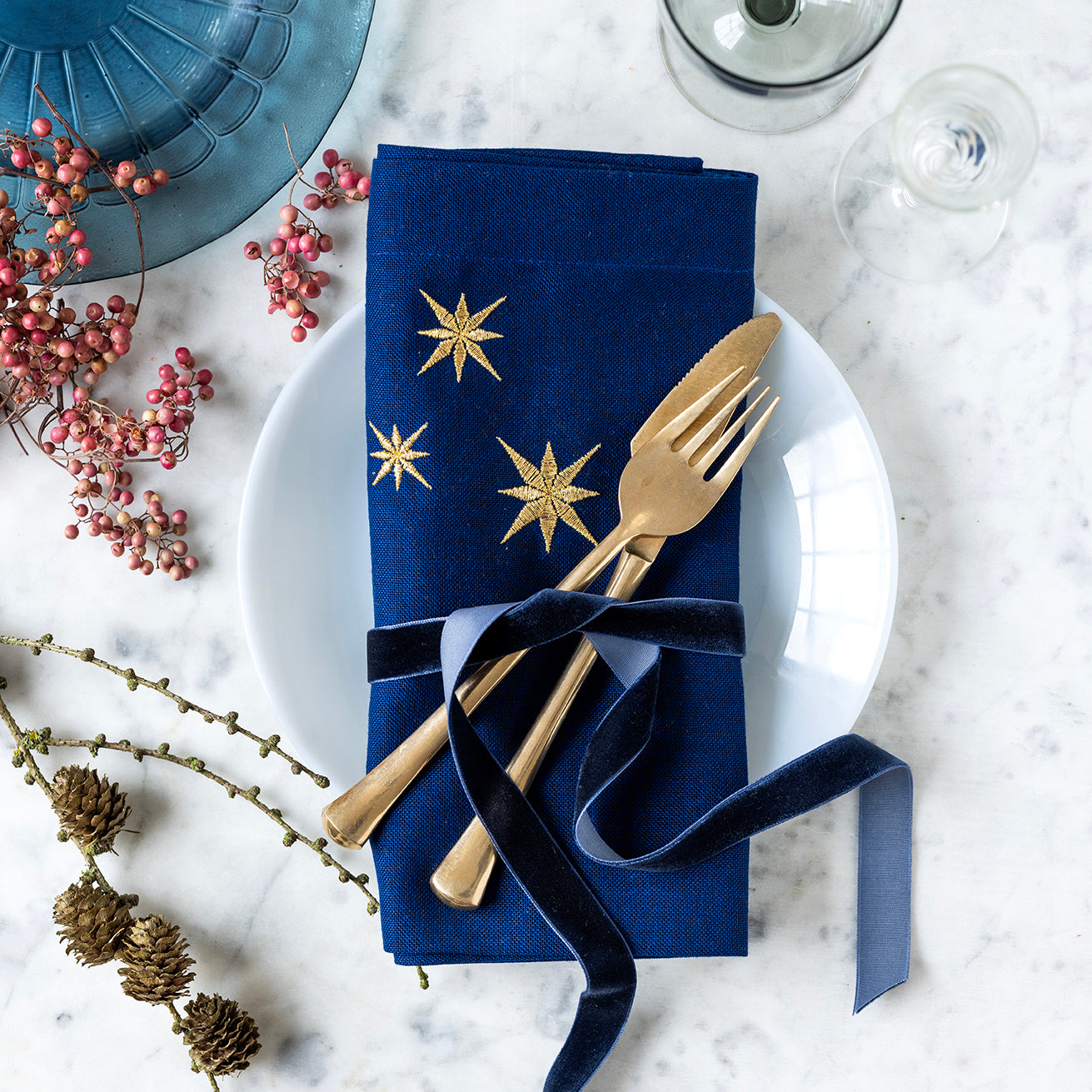 6 stk. juleservietter Stjernestøv og Helligtrekonger