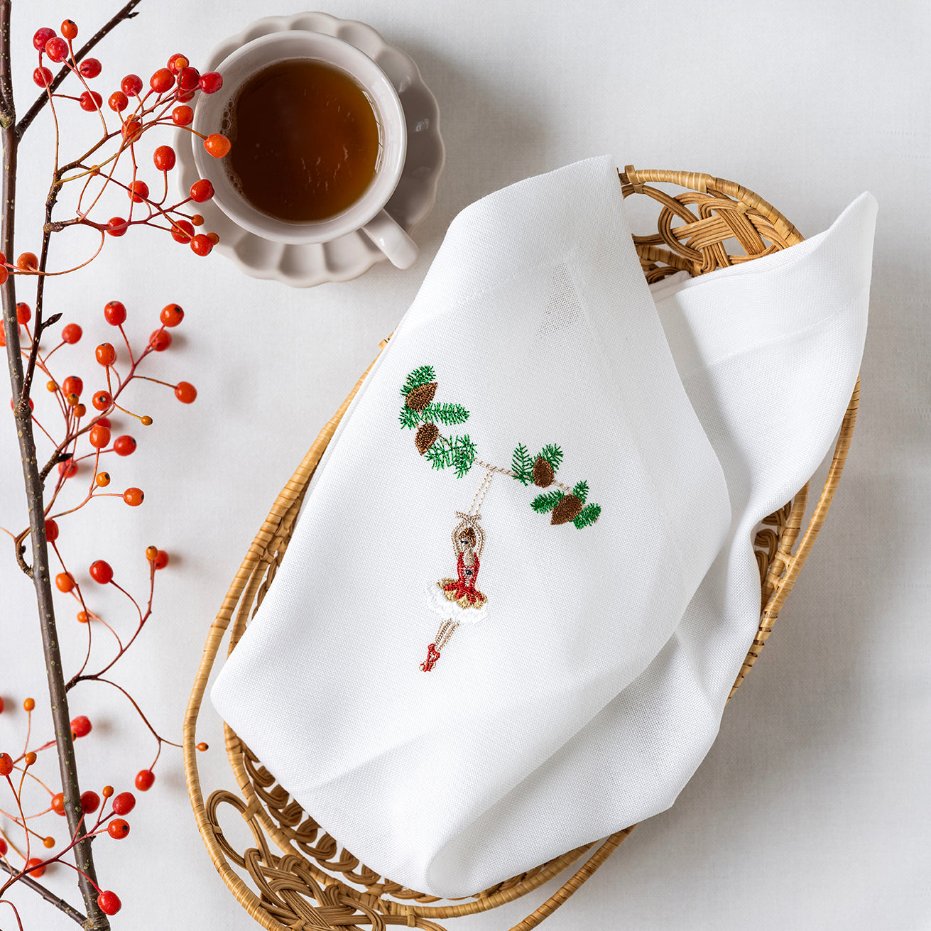 6 stk. juleservietter med eventyr